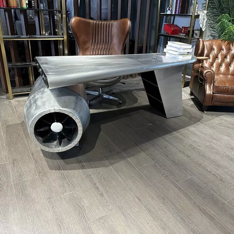Вдохновленная мебель Авиатор офисный стол алюминиевое крыло самолета художественный Декор винтажный самолет