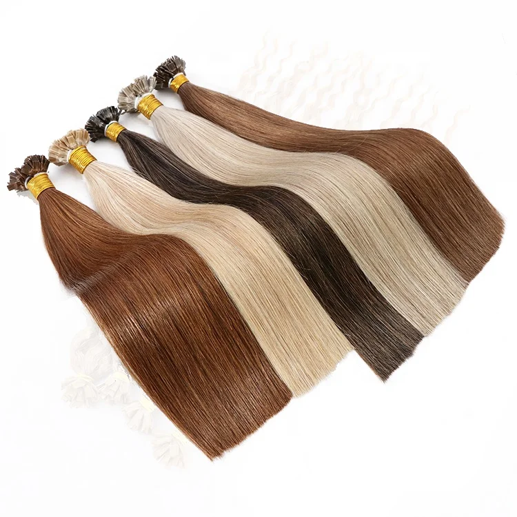 100% Remy Russian European Double Drawn K Tip Human Hair Cuticle Aligned Keratin Flat Tip Hair Extension