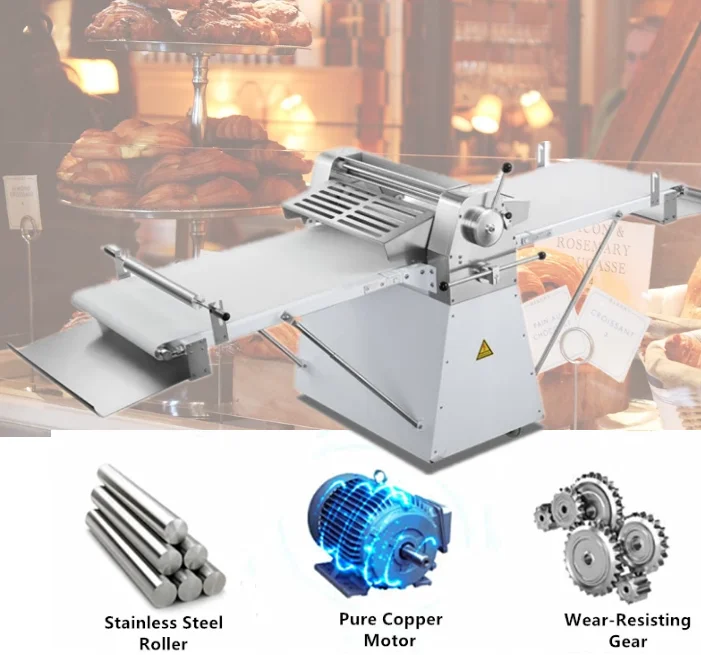 laminador petit laminoir patisserie 520 patisserr boulanger manuel 220v mini pour pain teigausrollmaschine dough sheeter machine