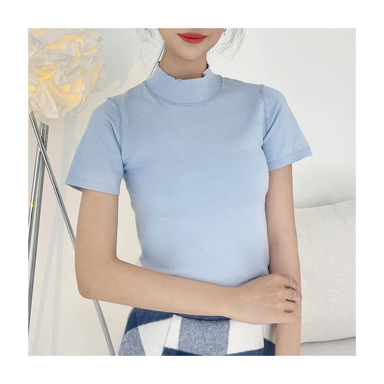 
Gym T Shirts Training Fitness Elastic Tencel cotton Shirts Short Sleeve Blank Casual Slim Fit Girl Plain Women T Shirt Crop Top 