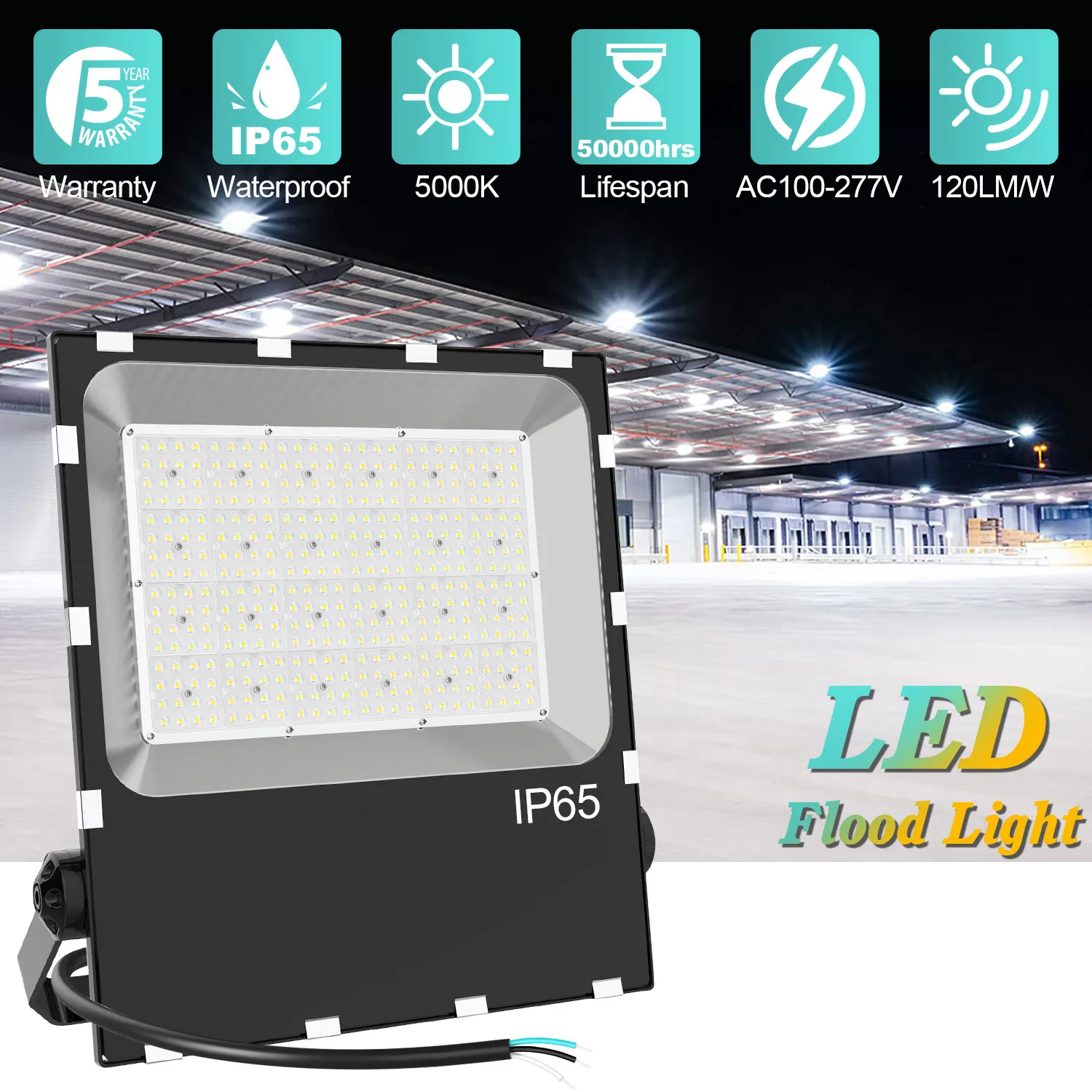 5 Years Warranty Outdoor IP66 Waterproof 50 100 Watt 150 Watt 200 Watt 300 400 Watt Sport Led Flood Light