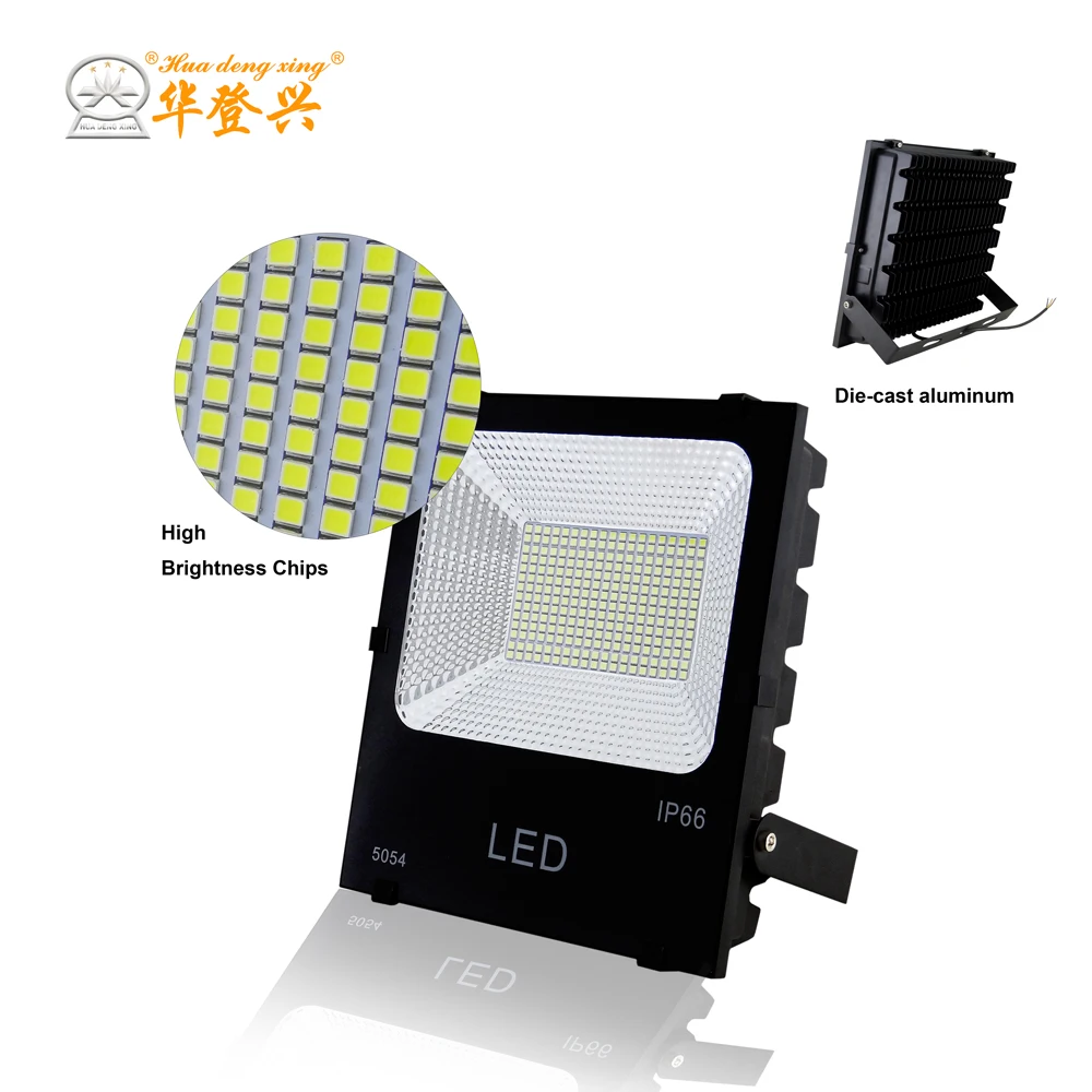 High power aluminum outdoor square spotlight smd 5054 projector 30 50 100 150 200 250 300 watts led flood light