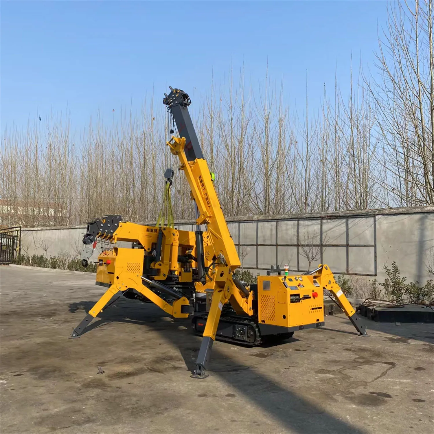 Outstanding Quality 8.6m*0.4t Maximum Working Radius Small 3T Mini Spider Crane With Basket