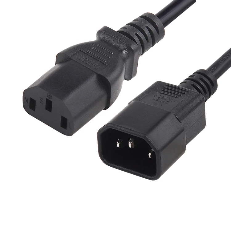 Wholesale high-quality C13 C14 Extension Cord VDE U L Approval 3 Pin Male to Female Power Extension Cord
