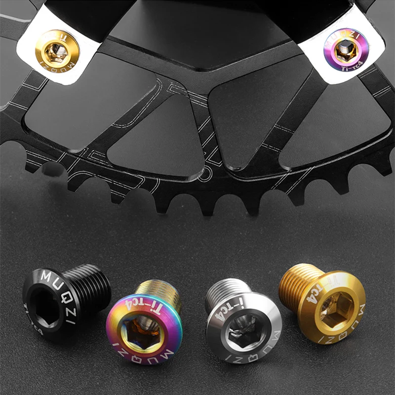MUQZI 6.5/9.2mm Chainrings Bolts Titanium Alloy TC4 MTB BMX Crankset Bolts Chainwheel Bolt For Bikes