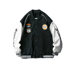 OEM Shoulder Knot Custom Men Women Oversize Jacket Cotton Blend Street Coat letterman Jacket