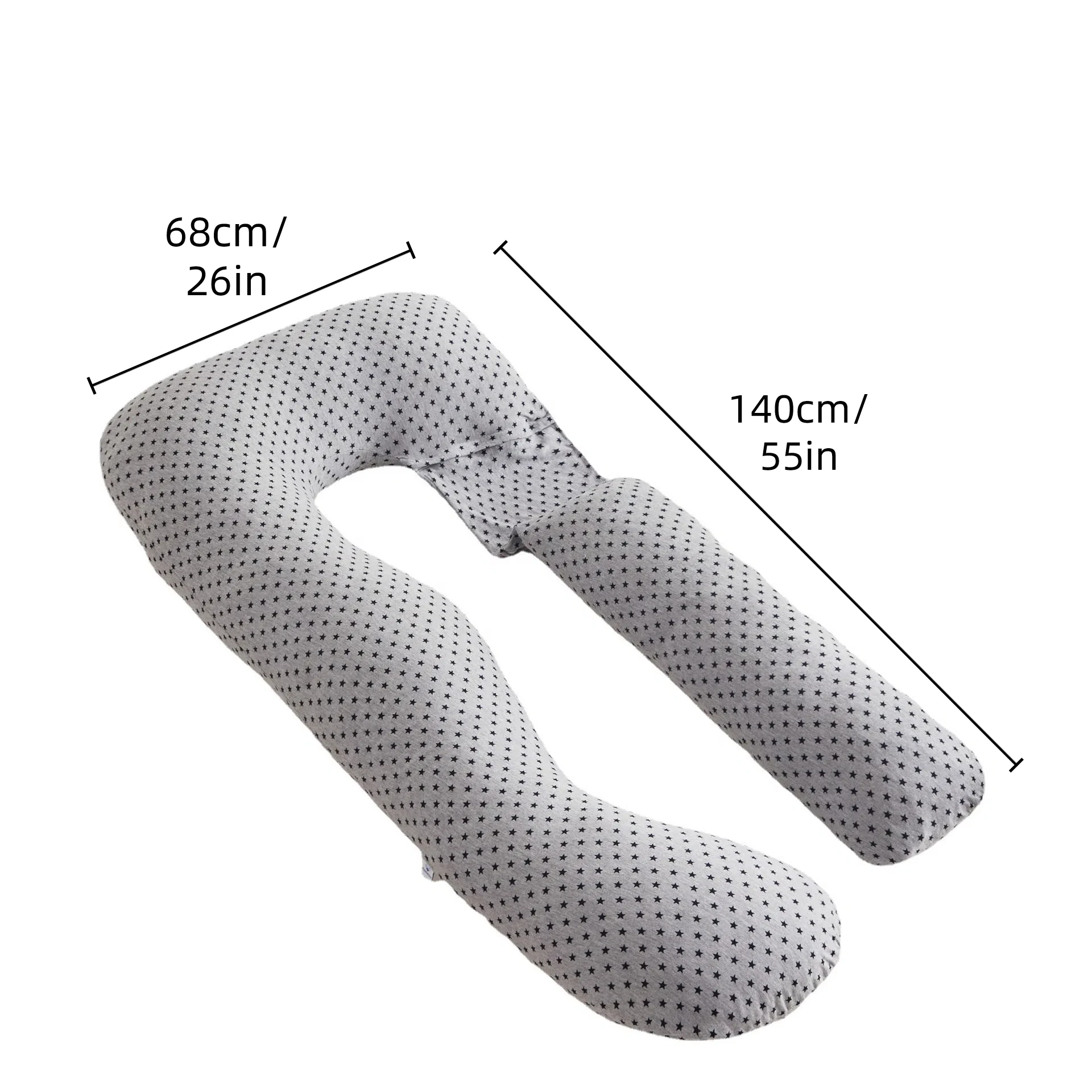 2024 New Style Removable Purple Grey Star Shape U Shape Maternity Pillow Polyester Full Body Pregnancy Pillow For Sleeping