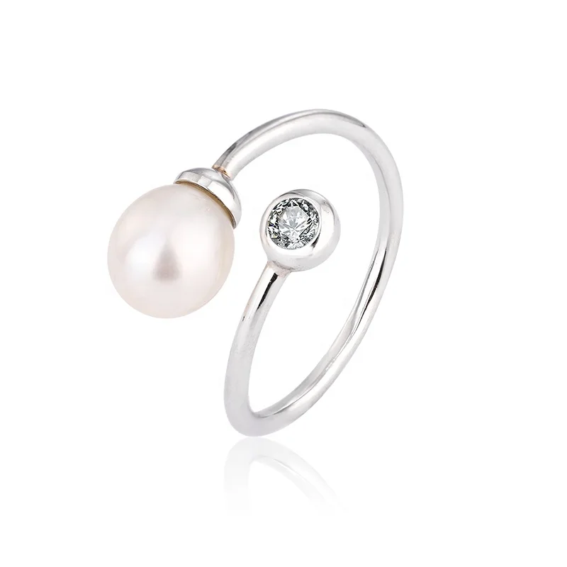 Customize Full Diamond Row Ring Wedding Women Zircon Moissanite Pearl Gemstone Engagement Full Eternity 925 Sterling Silver Ring