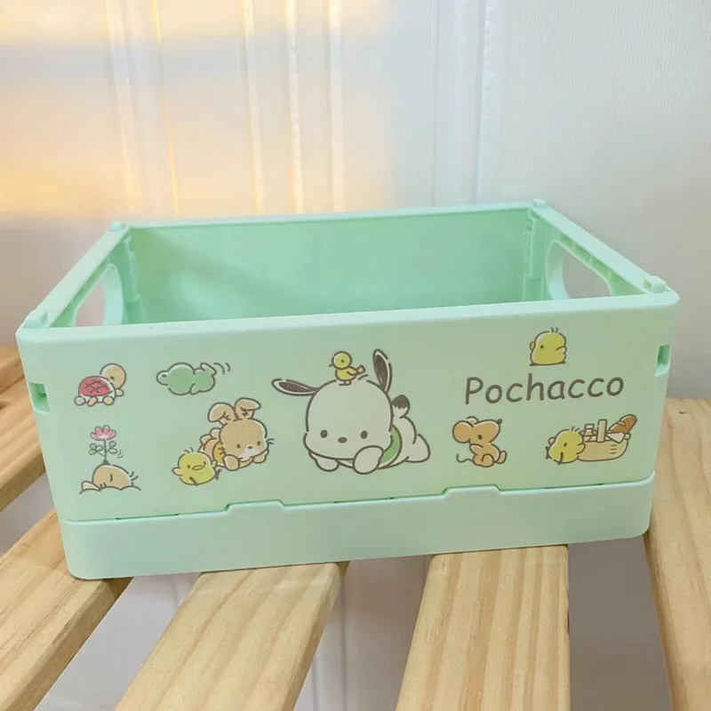 New Arrival Melody Kuromi folding small storage box cartoon desktop stack stationery storage basket