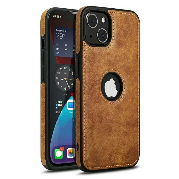 Защитный чехол из ПУ кожи с логотипом для мобильного телефона Iphone 14 13 12 11 Pro Max XR SE
