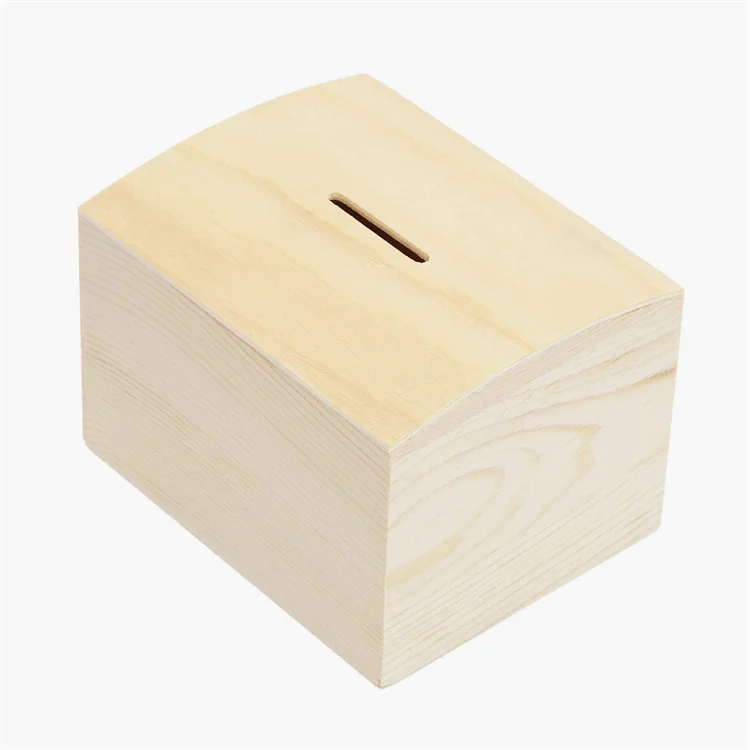 Фабричные Заказные необработанные деревянные ящики для хранения монет своими руками деревянная коробка для денег