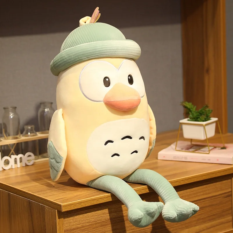 Soft colorful owl plush toy wholesale custom bird doll sleeping pillow children bed doll