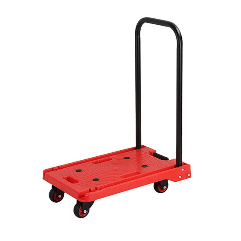 Plastic Folding Truck Push Dolly Folding Handle Platform Hand Truck Heavy Duty Platform Trolley