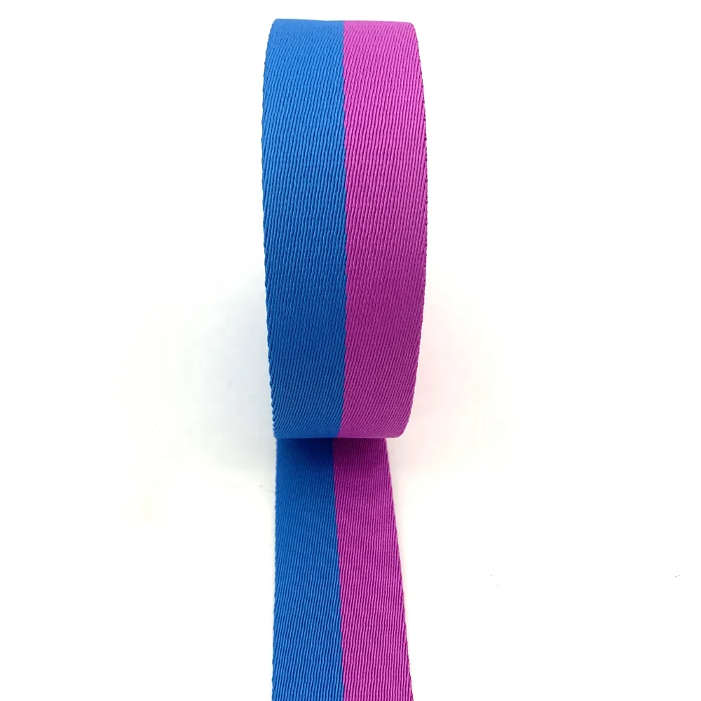 Guangdong suppliers offer 3.8cm mix two colors polyester striped webbing
