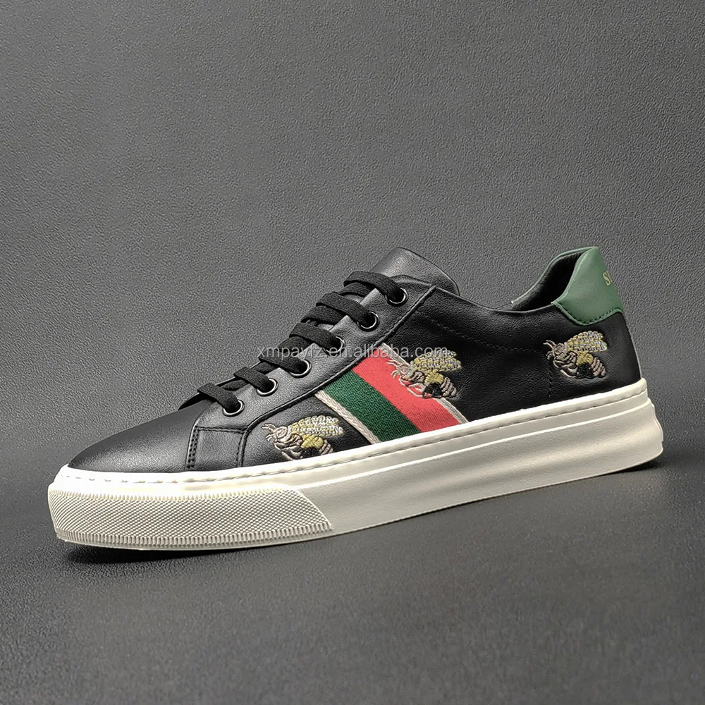 Dropshipping GG Bees design brand sneakers for men gu cci cowhide custom logo new style luxury casual shoes