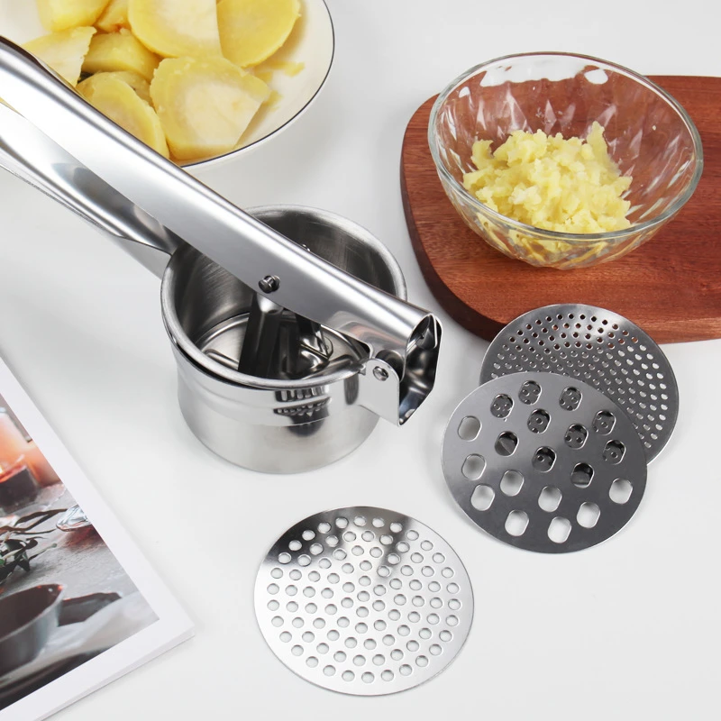 Stainless Steel Manual Garlic Press Potato Squeezer Garlic Press Chopper Crusher Grinder Cracker