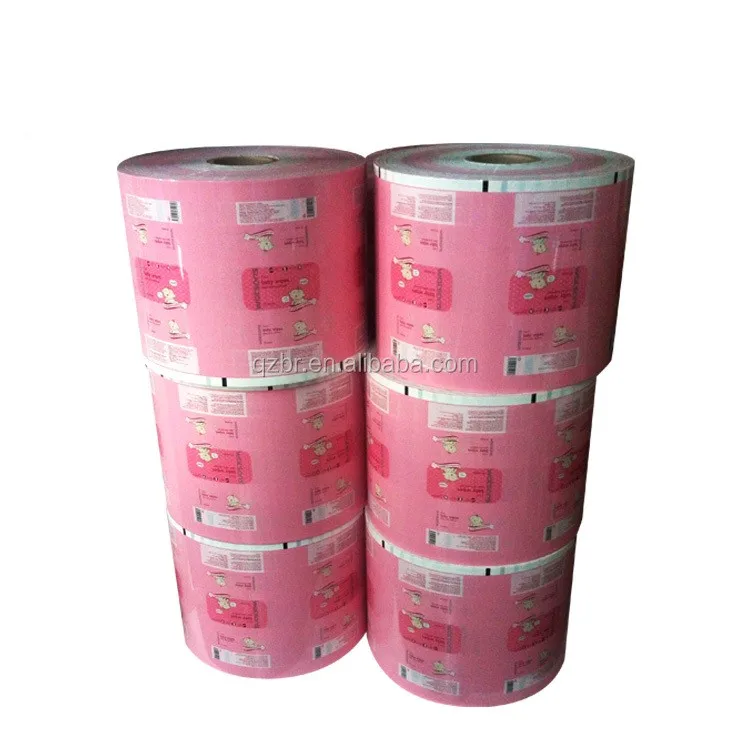 Customized Printed BOPP/CPP/AL/LDPE  roll plastic film,PET/VMPET/PE packaging film for wet tissue facial mask