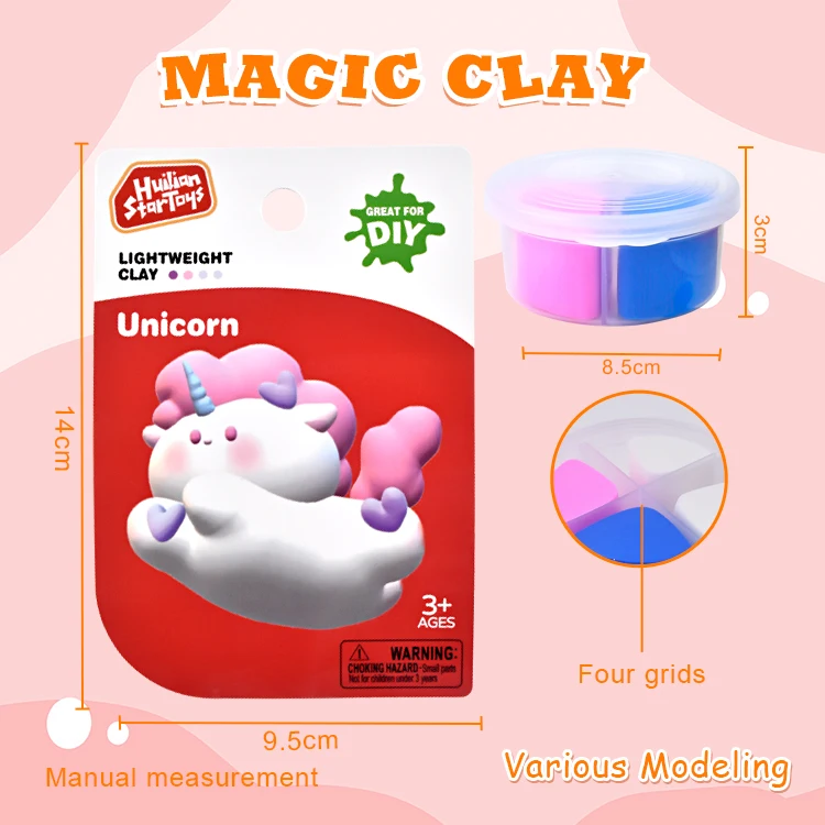 Super Light Magic Clay Kids Educational Creative Playdough Toys Non-toxic Soft 4 Colors Air Dry Modeling Clay