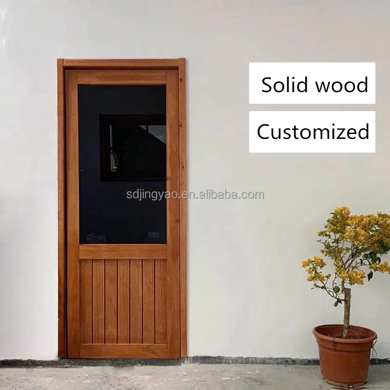 Custom solid wood retro double shop door idyllic original wooden door clothing store Bar Cafe home stay wooden door