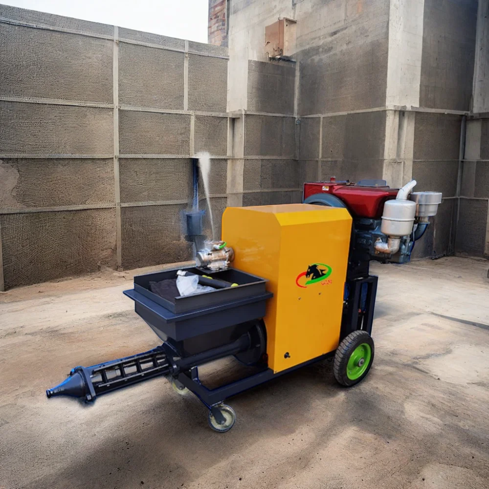 Diesel Plastering Cement Mortar Spraying Machine with Pump and Motor New and Used with Good Price for Home Use construction cont