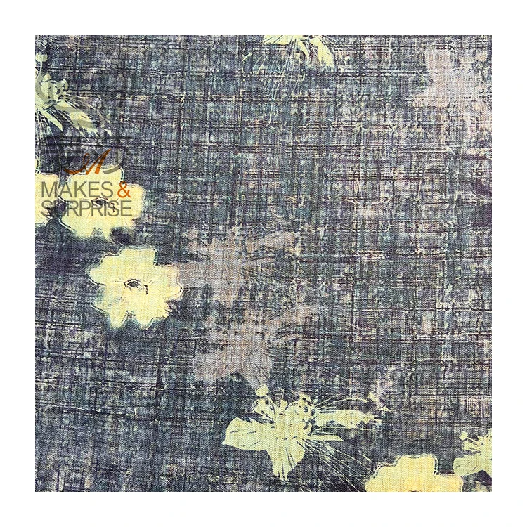 Free Design Free Samples Blended Fabric Cotton And Linen Rayon Crepe Fabric For Clothing