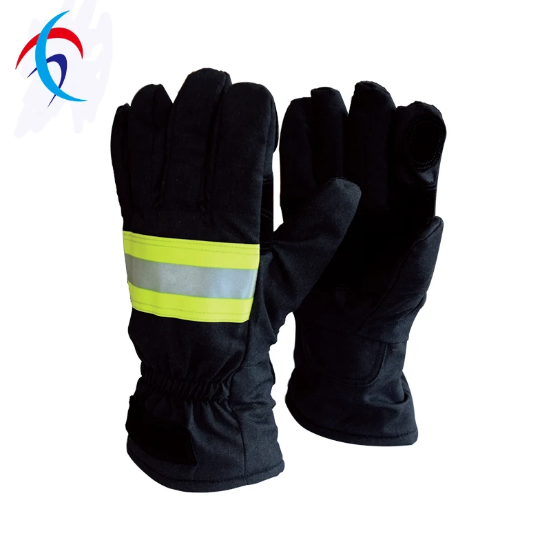 Manufacturers Direct Low Price Dark Blue Fireman Fireproof Glove for Fire Fighting