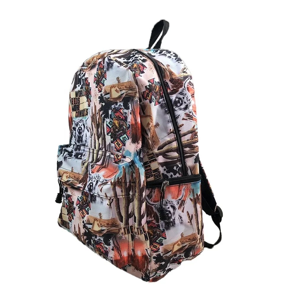 Wholesale/Custom Western Style Cow Print Aztec Print Student Backpacks Travel Backpacks