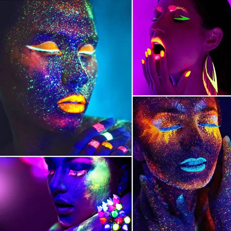 epoxy resin pigment glow in the dark pink  luminous powder for halloween nail art