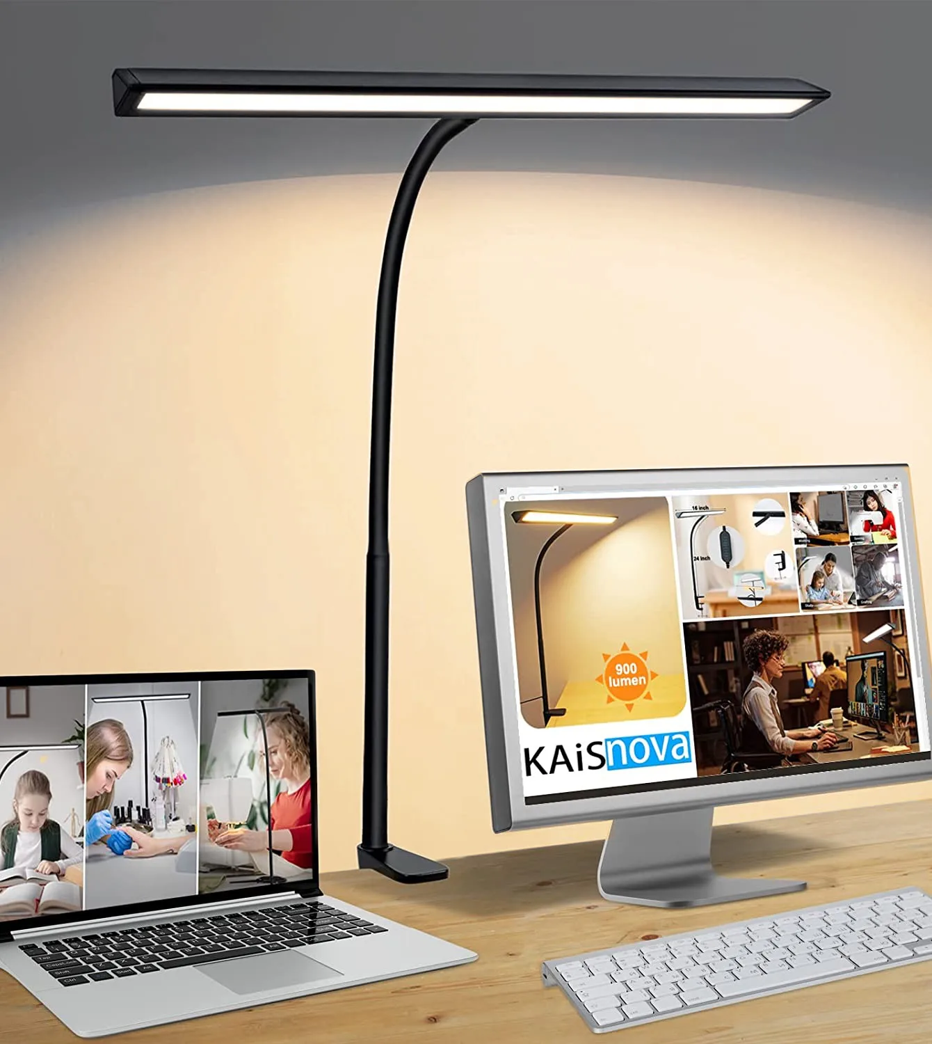Single Head LED Reading Desk Lamp Dimmable Clip On USB Table Light 5 Lighting Modes Flexible For Office Study Table Lamp