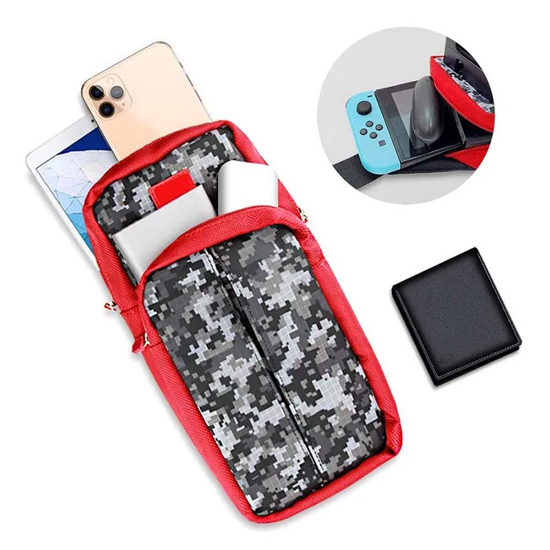 Portable Crossbody Storage Bag Game Accessories Organizer Portable Shoulder Bag Storage Backpack for Nintendo Switch Smartphone