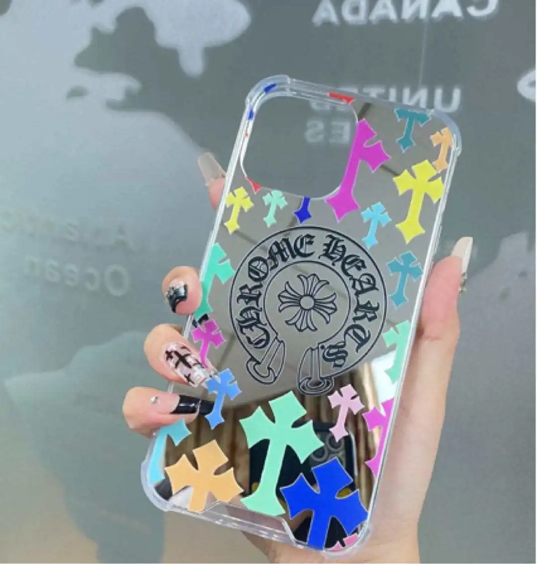 INS Popular Designer Mirror Phone Case Back Cover For iPhone 15 11 12 13 14 Pro Max Custom Brand case