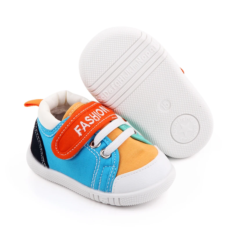 New Arrival  Canvas Baby Cotton Casual Multi-color Sneakers Shoes Rubber Non Slip Sole Walking Shoes for First Walk