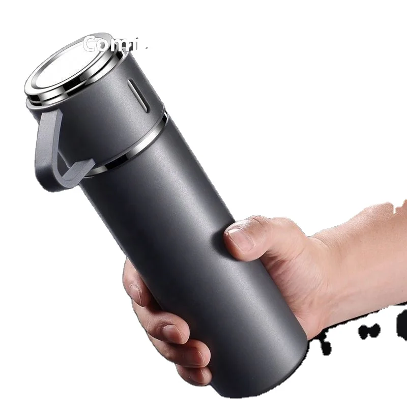 Hot sale 3pcs Outdoor Travel Coffee Tea thermos Vacuum flask stainless steel water bottle gift set with 2 cup