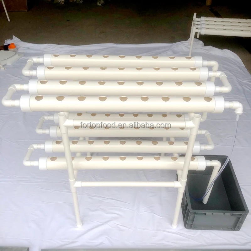 2 Layers 72 Plants Urban Farm Smart PVC Piping Vertical Hydroponics Grow System Automatic Indoor Greenhouse Lettuce Strawberry