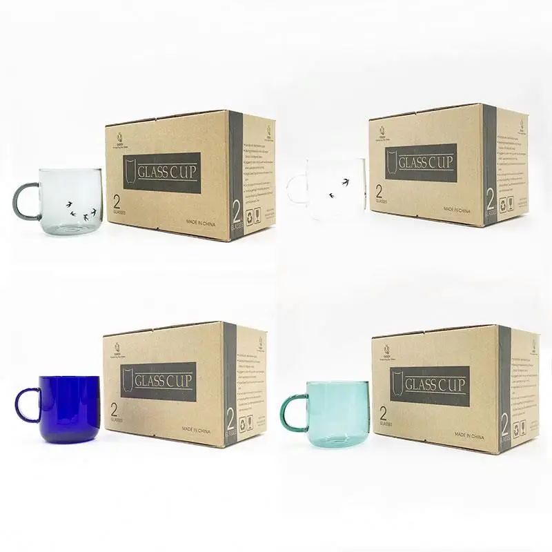 Guaranteed Quality cup glass yellow  with handle  reusable single wall glass coffee cup