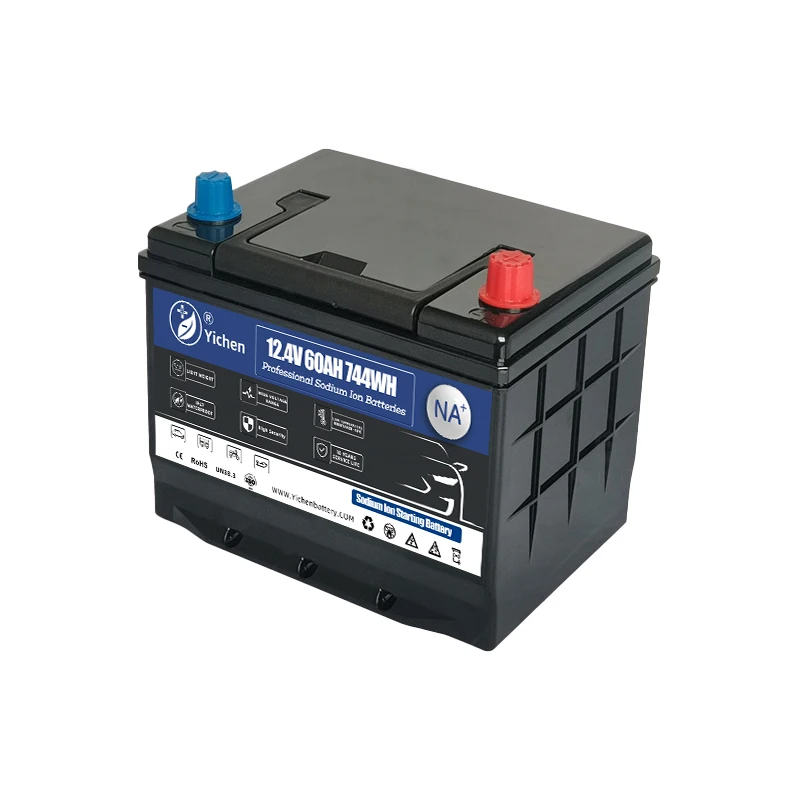 New Design Car Starting Sodium Ion Battery 12.4V 60Ah with Grade A SIB Cells 55D23 Case