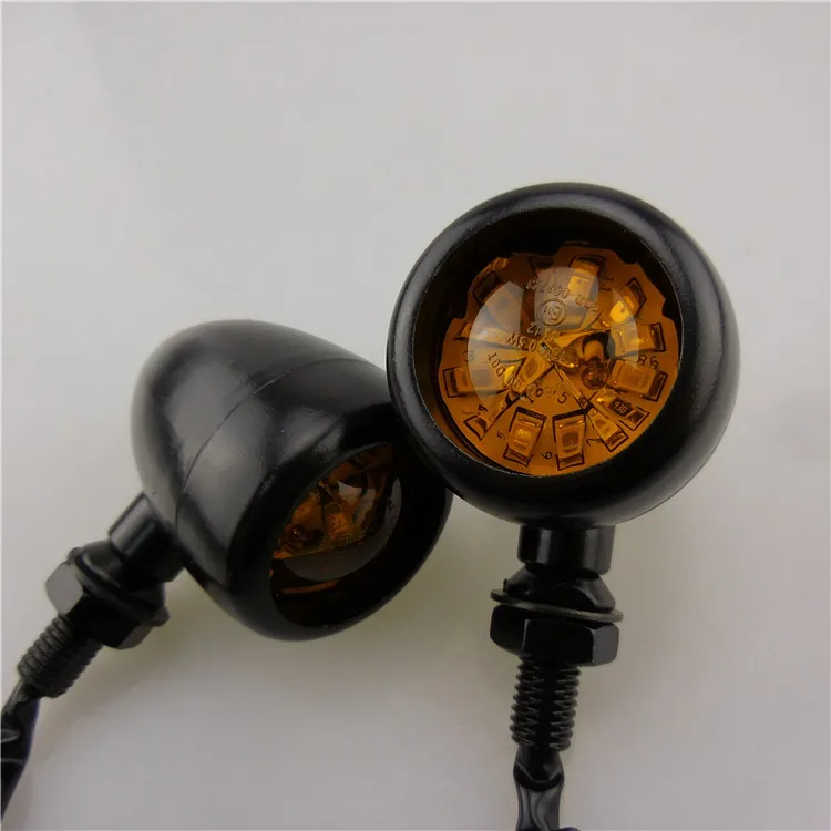DC 12V Motorcycle LED Light Universal 16 LED Motorcycle Bullet Turn Signal Indicator Lamp Scooter Turn Light Blinker Amber