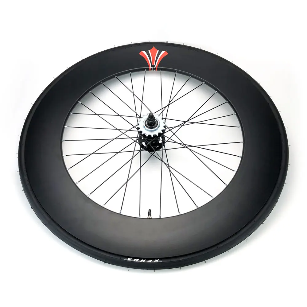 700C Fixed Gear Wheel 90mm Rim Aluminum Alloy Flip-flop Wheelset Road Bike Fixie Bicycle With Tires