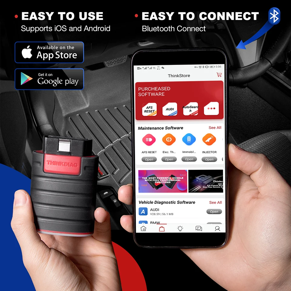 Диагностический инструмент для THINK CAR THINKDIAG считыватель кодов лучше чем X431 EasyDIAG Golo VPECKER EASY
