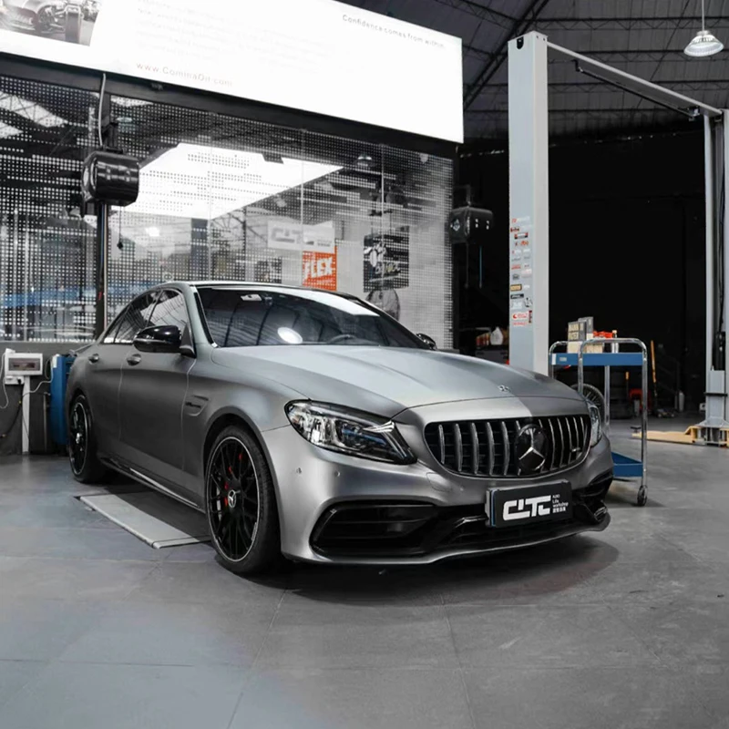 Ultra-Matte AMG Grey Car Vinyl Wrap Color Changing Car Stickers Car Body Wrapping Film