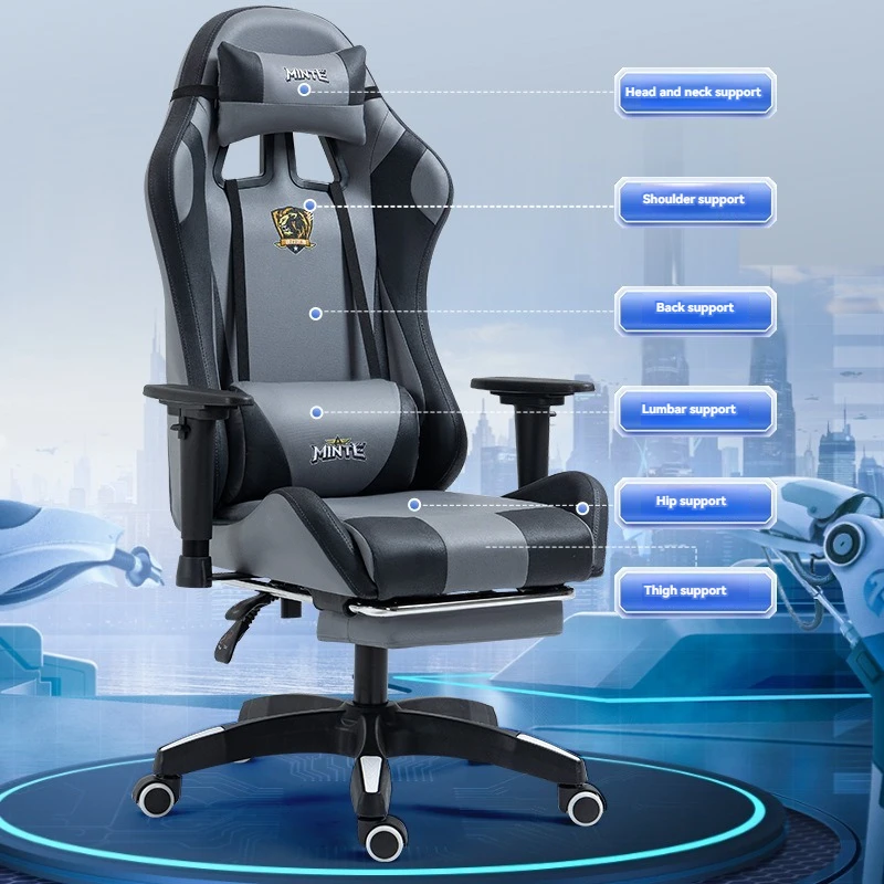 Office Home Furniture China Factory Selling Lumbar Support Ergonomic PC Gaming Chair with Comfortable Footrest