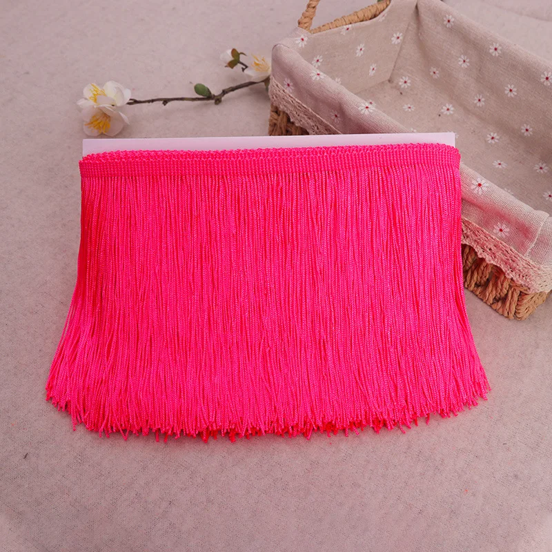 Cheap Price 53colors In stock 4inch Wide Fringe Trim Lace Polyester Fibre Tassel for Dress DIY Stage Show