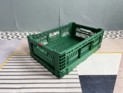 500x330x170 mm mesh wall reusable and collapsible plastic folding box crate for fruit and vegetable storage