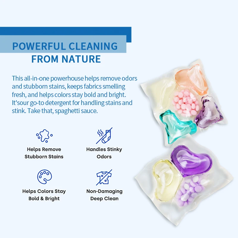 Bomei cloth washing laundry detergent pods 4 in 1 capsules liquid laundry detergent pods