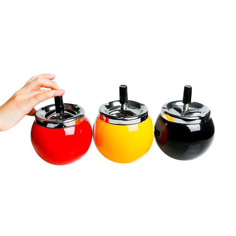 Stainless steel ball fancy outdoor mini pocket ashtray with cover