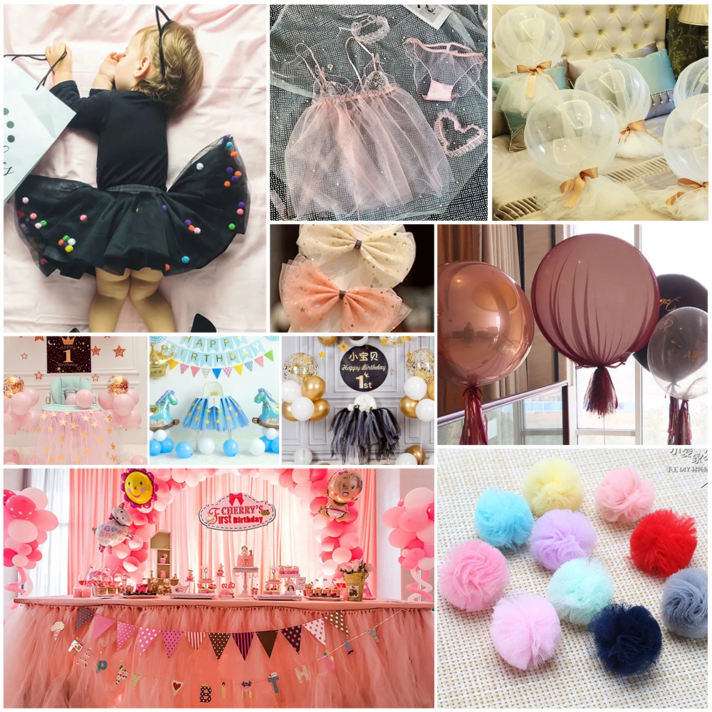 Polyester green Mesh Net Ins decoration tutu dress soft Tulle Light Green mesh tulle net