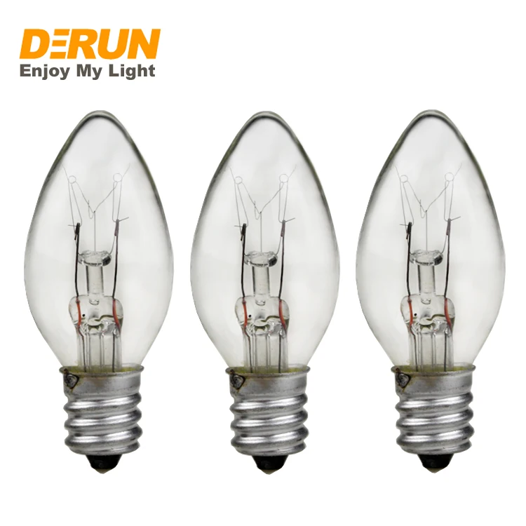 3W 5W 7W 15W 23*54mm C7 E12 E14 Base Clear Decorative Incandescent Bulb Candle Bulb Incandescent Decoration Light Bulbs