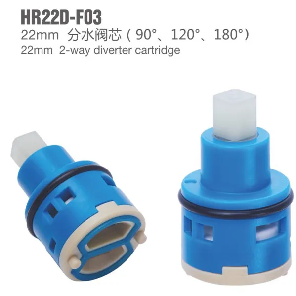 
HAIRUI HR22D-F03 22mm 2-way 90,120,180,diverter ceramic disc cartridge for faucet,mixer,tap, plastic spindle handle 