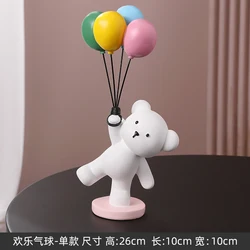 Balloon Bear Figurines For Interior Creative Resin Statue Nordic Home Decoration Sculpture Modern Figurine Room Decor
