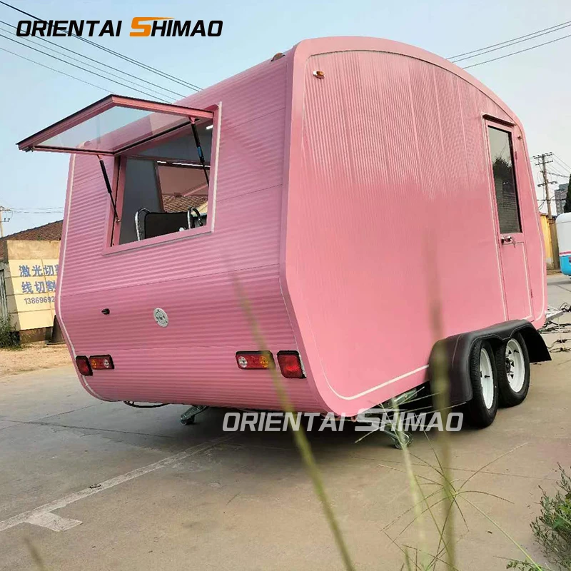 Shimao Oriental Boat-Shaped Food Trailer Fully Equipped Mobile Street Kitchen DOT Vending Coffee Food Truck